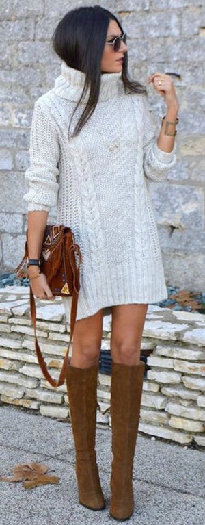 EVIE Long Sleeve Turtleneck Knitted