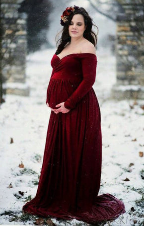 Long Sleeve Pregnants Maxi Dress