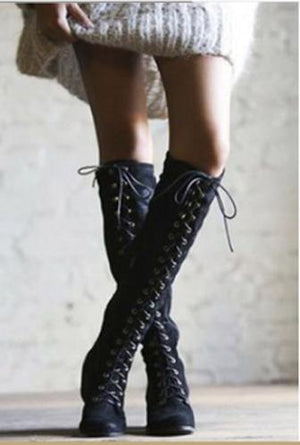 Cute High tie Suede boots