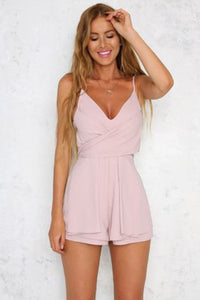 solid pink sleeveless overalls