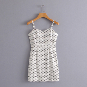 LUCY Polka Dot Strappy Bodycon Dress