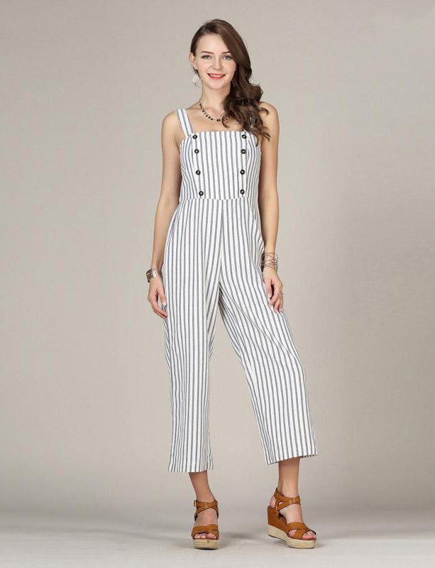 CHLOE STRIPED STRAP JUMPSUIT