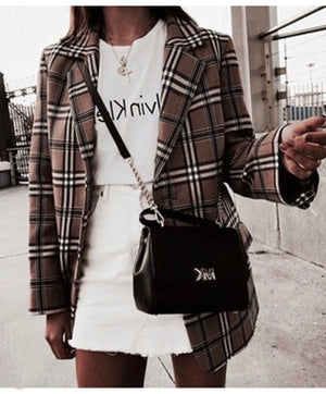 Plaid Long Sleeve Jacket