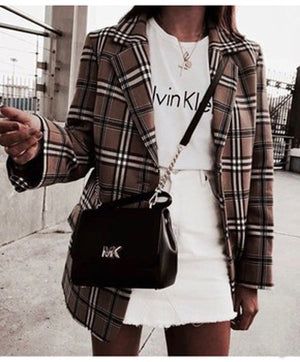 Plaid Long Sleeve Jacket