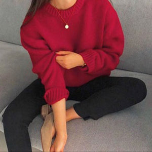 Long Sleeve Cute Knitted Sweater