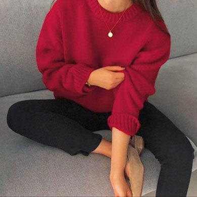 Long Sleeve Cute Knitted Sweater