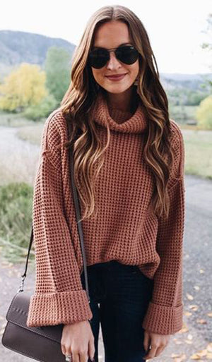 Knitted Bell Sleeve Sweater