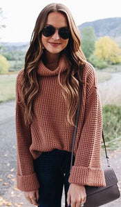 Knitted Bell Sleeve Sweater