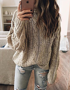 Turtle Neck Knitted Sweater