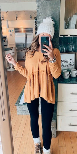 Long Sleeve Knitted Blouse