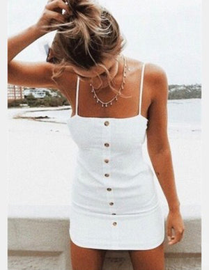 Button Strappy Dress