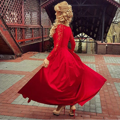 Long Sleeve Prom  dress