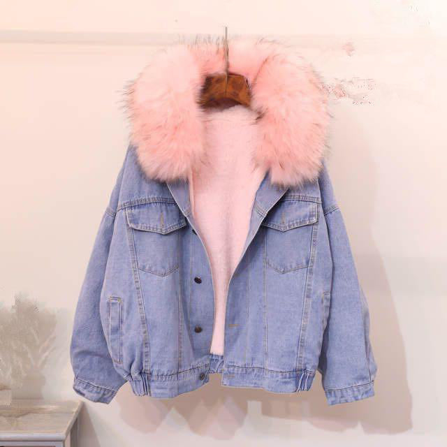 Nora fur jean jacket