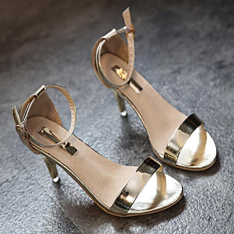 open toe bling gold silver Shoes