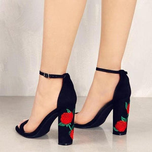 closet Embroidery High Heels Sandals