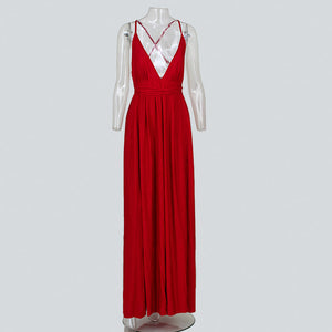 V-Neck Sleeveless Front Split Long Dress