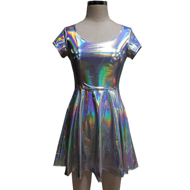 Holographic Skater Boho Dresses