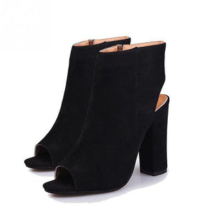 Open High Heels Peep Toe Boots