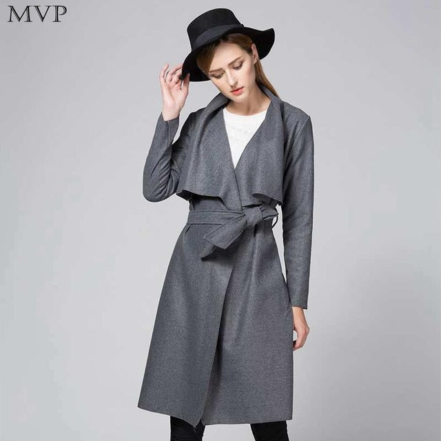 Belted Loose Long Jacket