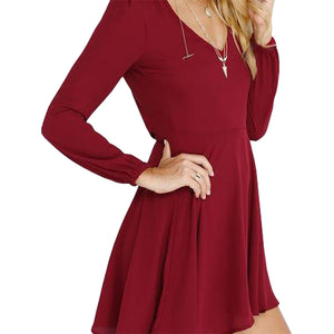 The v neck cut and skater fit Dress