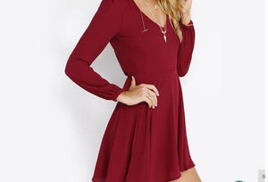 The v neck cut and skater fit Dress