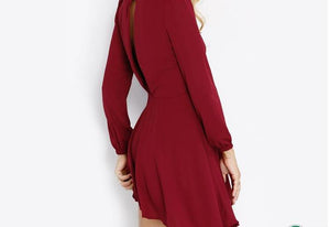 The v neck cut and skater fit Dress