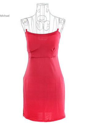 The fuschia candy hot dress.