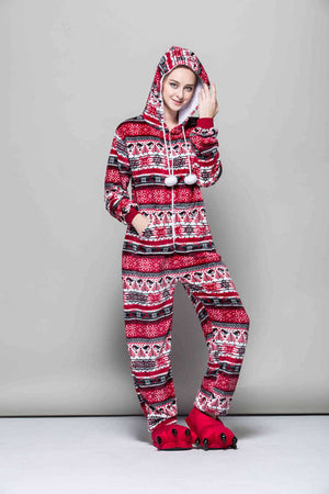 Winter Red Bird Onesies Snowflake Pajama Set