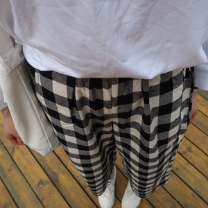 Plaid Patchwork Ankle-length Pants