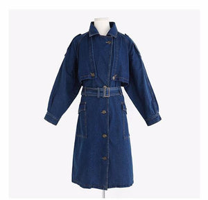 Vintage Denim Trench Coat