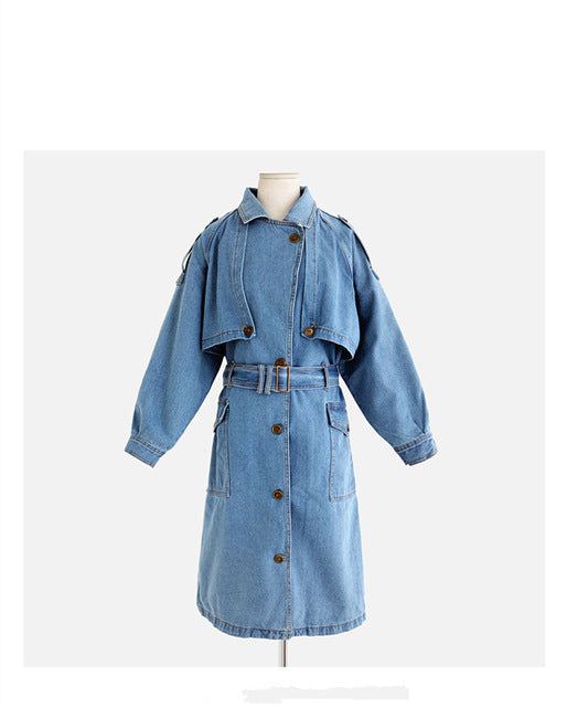 Vintage Denim Trench Coat